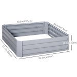 39" x 39" x 12" Set of 2 Raised Garden Bed, Elevated Planter Box with Galvanized Steel Frame for Growing Flowers, Herbs, Succulents, Grey