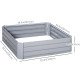 39" x 39" x 12" Set of 2 Raised Garden Bed, Elevated Planter Box with Galvanized Steel Frame for Growing Flowers, Herbs, Succulents, Grey