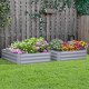 39" x 39" x 12" Set of 2 Raised Garden Bed, Elevated Planter Box with Galvanized Steel Frame for Growing Flowers, Herbs, Succulents, Grey