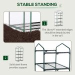 Portable Greenhouse with 4 Tier Shelves Outdoor Hot House, Steel Frame, PVC Cover, 28" x 20" x 63", Transparent