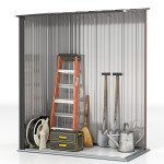 5' x 3' Outdoor Storage Shed, Steel Garden Shed with Single Lockable Door, Tool Storage Shed for Backyard, Brown