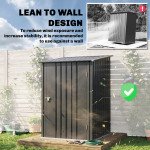 Garden Tool Storage Shed, Small Steel Shed with Lockable Door for Garden & Patio, Galvanized Steel Construction, Dark Gray