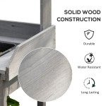Potting Bench Table Garden Work Bench Workstation with Drawer, Removable Sink, Storage Shelves and Hooks for Patio, Courtyards, Balcony