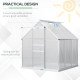 6' x 6' x 6.5' Polycarbonate Greenhouse, Walk-in Green House with Adjustable Roof Vent, Galvanized Base, Sliding Door and Rain Gutter for Outdoor, Garden, Backyard, Clear