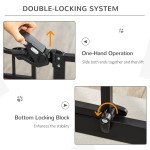 29.1''-31.5'' Extra Wide Dog Gate with Cat Door, 30"H Stair Gate with Extension, Wall Cups, Pressure Fit, Auto Close, Double Locking, for Doorways, Hallways, Stairs, Black