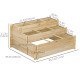 3 Tier Raised Garden Bed with 9 Grow Grids and Bed Liner for Garden, Outdoor to Vegetables, Flowers, Natural