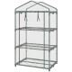 3 Tier Mini Greenhouse, Portable Outdoor Flower Stand with Shelf Clips, Indoor Greenhouse with Plastic Cover and Steel Frame, Transparent, 27" x 19" x 49"