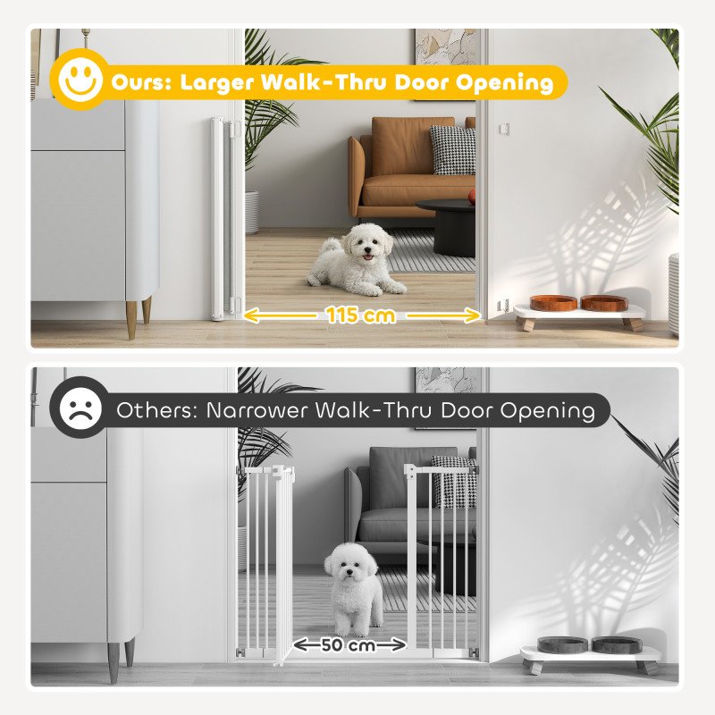 Retractable Pet Safety Barrier Gate, Flexible and Extensible for Stairways Doorways Hallways, Grey