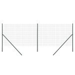 Garden Fence Barrier, Welded Fence Roll, Includes Posts & Support Braces, Green Plastic-Coated Steel