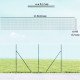 Garden Fence Barrier, Welded Fence Roll, Includes Posts & Support Braces, Green Plastic-Coated Steel