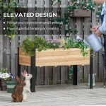 Raised Garden Bed, Elevated Planter Box, 47"x24"x29" with Legs, Metal Frame, Wooden Planter Pot for Backyard, Patio to Grow Vegetables, Herbs, and Flowers, Natural