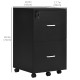 2 Drawer File Cabinet with Lock, Small Rolling Filing Cabinet for A4, Letter-Size Documents, Printer Stand for Home Office, 17