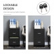 2 Drawer File Cabinet with Lock, Small Rolling Filing Cabinet for A4, Letter-Size Documents, Printer Stand for Home Office, 17