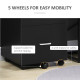 2 Drawer File Cabinet with Lock, Small Rolling Filing Cabinet for A4, Letter-Size Documents, Printer Stand for Home Office, 17
