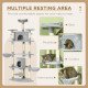 79" Scratching Kitten Tree Condo Kitten Scratch Activity Center Toys Light Grey