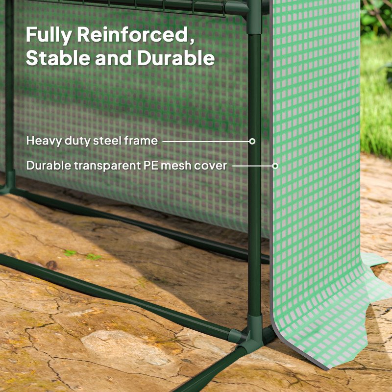 8' x 6' x 7' Portable Walk-In Greenhouse Hot House with 18 Shelves, Water/UV Resistant Weather Cover, & Roll Up Door