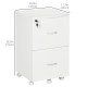 2 Drawer File Cabinet with Lock, Small Rolling Filing Cabinet for A4, Letter-Size Documents, Printer Stand for Home Office, 17
