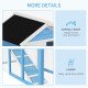 49" Wooden Rabbit Hutch With Slant Roof and Run, Light Blue