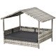 Wicker Pet House Dog Bed for Indoor/Outdoor Rattan Furniture with Cushion