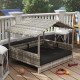 Wicker Pet House Dog Bed for Indoor/Outdoor Rattan Furniture with Cushion