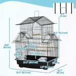 25" Bird Cage with Perch, Swing, Food Container, Slide-out Tray, Handle, Parrot Cage for Finches, Canaries, Budgies
