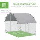 Galvanized Large Metal Chicken Coop Cage Walk-in Enclosure Poultry Hen Run House Playpen Rabbit Hutch with Cover for Outdoor Backyard 9.2' x 6.2' x 6.5' Silver