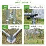 Galvanized Large Metal Chicken Coop Cage Walk-in Enclosure Poultry Hen Run House Playpen Rabbit Hutch with Cover for Outdoor Backyard 9.2' x 12.5' x 6.5' Silver