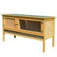 Wooden Rabbit Hutch, Indoor Outdoor Bunny Cage with Slide-Out Tray and Openable Roof, Small Animal Cage