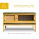 Wooden Rabbit Hutch, Indoor Outdoor Bunny Cage with Slide-Out Tray and Openable Roof, Small Animal Cage