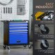 4-Drawer Tool Chest with 4 Wheels, Rolling Tool Box and Storage Cabinet, Portable Tool Organizer for Garage, Blue