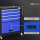 4-Drawer Tool Chest with 4 Wheels, Rolling Tool Box and Storage Cabinet, Portable Tool Organizer for Garage, Blue
