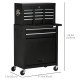 6-Drawer Tool Chest Set with 4 Wheels, Lockable Rolling Tool Box and Storage Cabinet for Garage Factory Workshop, Black