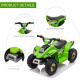 Kids Ride-On ATV, 6V Battery Powered Quad Car with Forward/Reverse Switch, for Boys & Girls 18–36 Months, Green