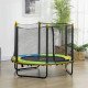 Qaba 4.6FT Trampoline for Kids with Enclosure Net for Ages 3-6, Indoor Outdoor Use, Black