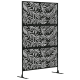 Metal Outdoor Privacy Screen, Decorative Outdoor Divider with Stand and Expansion Screws, Freestanding Privacy Panel for Garden Deck Pool Hot Tub, Willow Branch Style