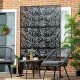 Metal Outdoor Privacy Screen, Decorative Outdoor Divider with Stand and Expansion Screws, Freestanding Privacy Panel for Garden Deck Pool Hot Tub, Willow Branch Style