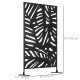 Freestanding Outdoor Privacy Screen, Decorative Metal Outdoor Divider with Stand for Garden, Backyard, Deck, Black