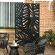 Freestanding Outdoor Privacy Screen, Decorative Metal Outdoor Divider with Stand for Garden, Backyard, Deck, Black