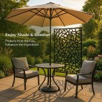 Garden Privacy Screen, Decorative Outdoor Divider, Metal Privacy Screen with Stand, Irregular Fence Style, Black
