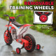 Kids Dirt Bike Battery-Powered Ride-On Electric Motorcycle with Charging 12V Battery, Training Wheels, Red