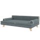 Elevated Dog Sofa Bed, Cat Couch with Cushion, Washable Cover, Wooden Legs, for Medium & Large Dogs, Dark Grey