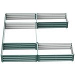 Steel Raised Garden Bed, Set of 5 Large Box Planters for Outdoor Plants Vegetables Flowers Herbs, 8x8x1ft, Green