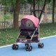4 Wheels Pet Stroller, 3 in 1 Dog Cat Travel Folding Carrier, for Small Dogs, Detachable, w/ Brake, Canopy, Basket, Storage Bag - Pink