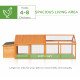 95"L Chicken Run Large Chicken Coop with Nesting Box Wooden Roof Side Door for Outdoor 4–8 Chickens