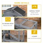 65" Wooden Rabbit Hutch, Pet Playpen with Openable Roof, Storage Box, for Rabbits and Small Animals, Dark Grey