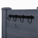 Wooden Raised Garden Plant Stand Outdoor Tall Flower Bed Box with Hooks, 48" x 24" x 32", Grey