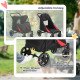 Foldable Pet Stroller with Universal Front Wheels, Shock Absorber, Dog Cat Carriage for Large & Medium Dogs, Black