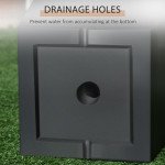 Set of 2 Tall Planters with Drainage Holes, 22" / 18" Outdoor Flower Pots for Patio, Yard, Garden, Black