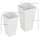 Set of 2 Tall Planters with Drainage Holes, 22" / 18" Outdoor Flower Pots for Patio, Yard, Garden, White