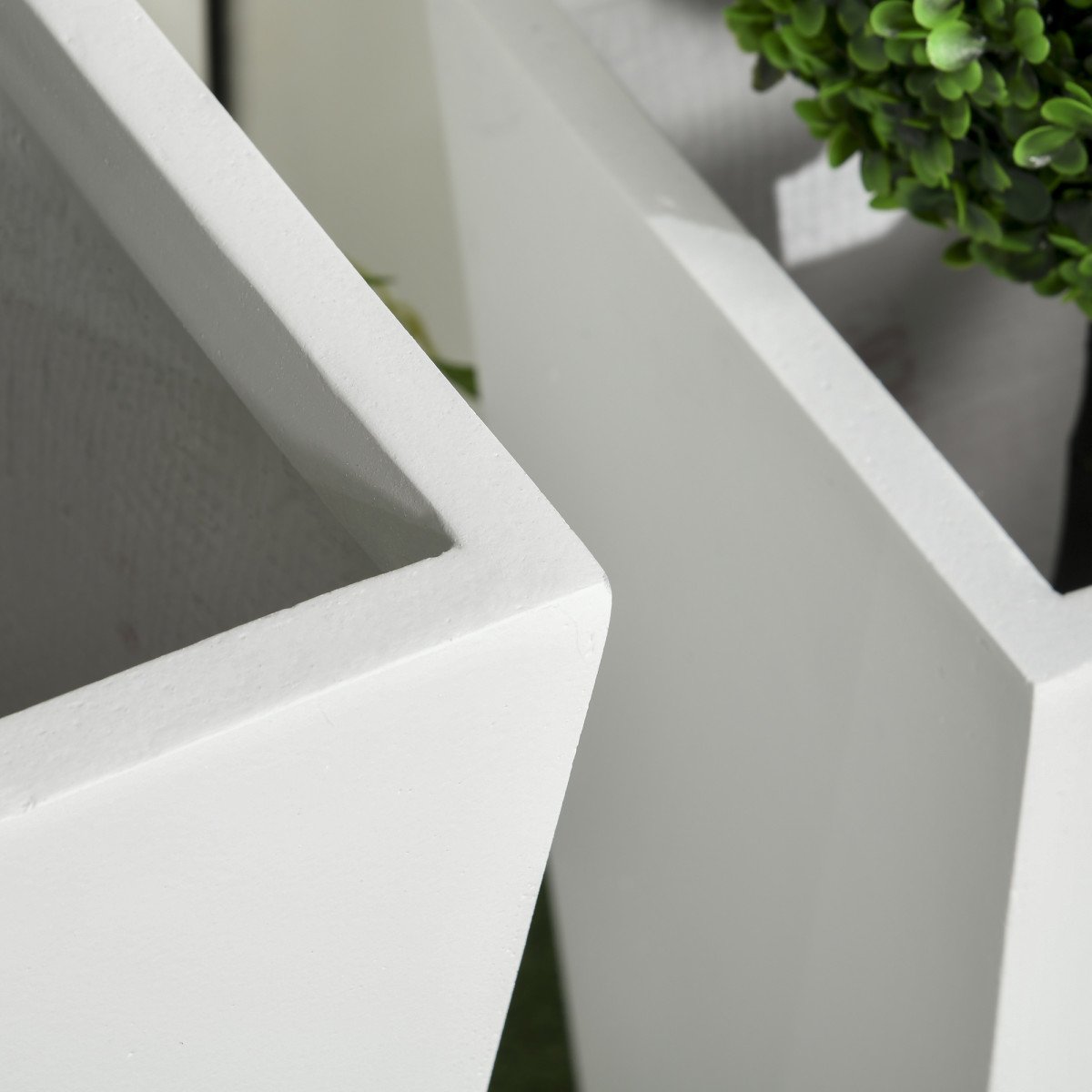 Set of 2 Tall Planters with Drainage Holes, 22" / 18" Outdoor Flower Pots for Patio, Yard, Garden, White